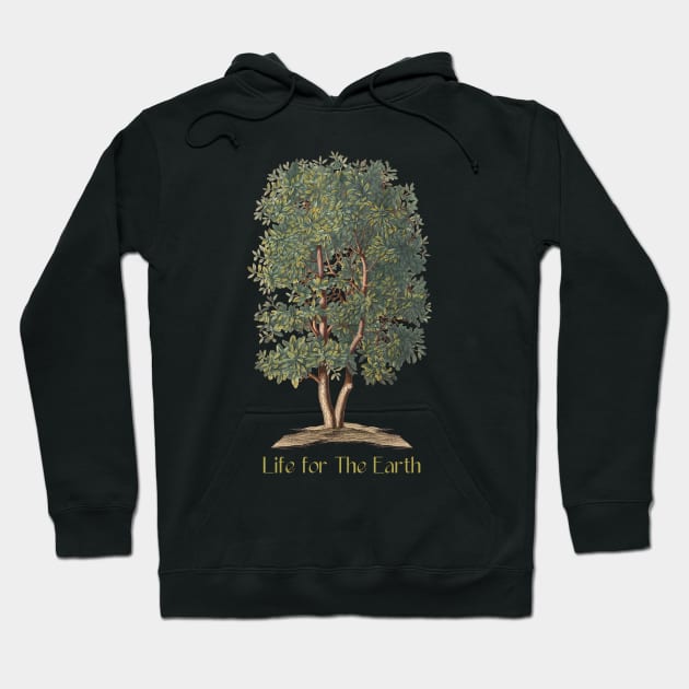 Tree Illustration and Quote for Earth Hoodie by Biophilia